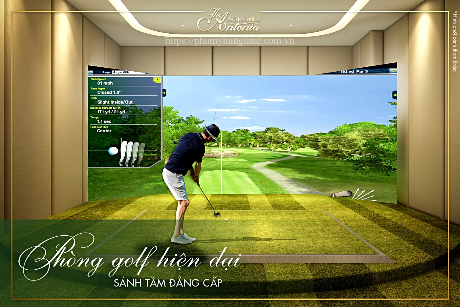 phòng golf hiện đại sánh tầm đằng cấp