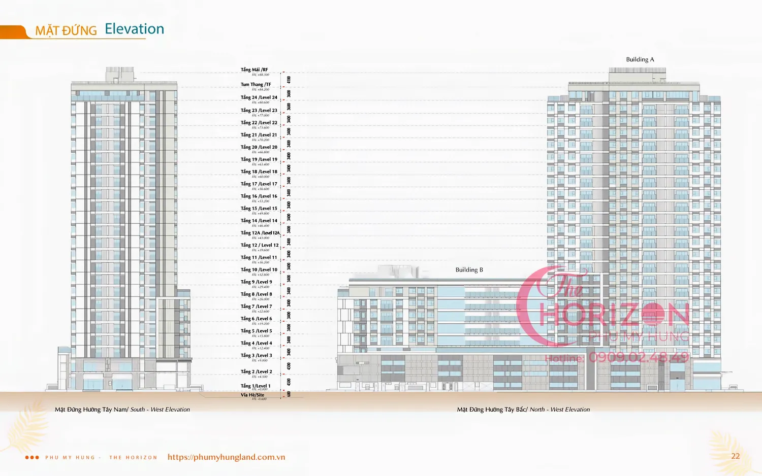 Mặt dựng thiết kế Building B The Horizon