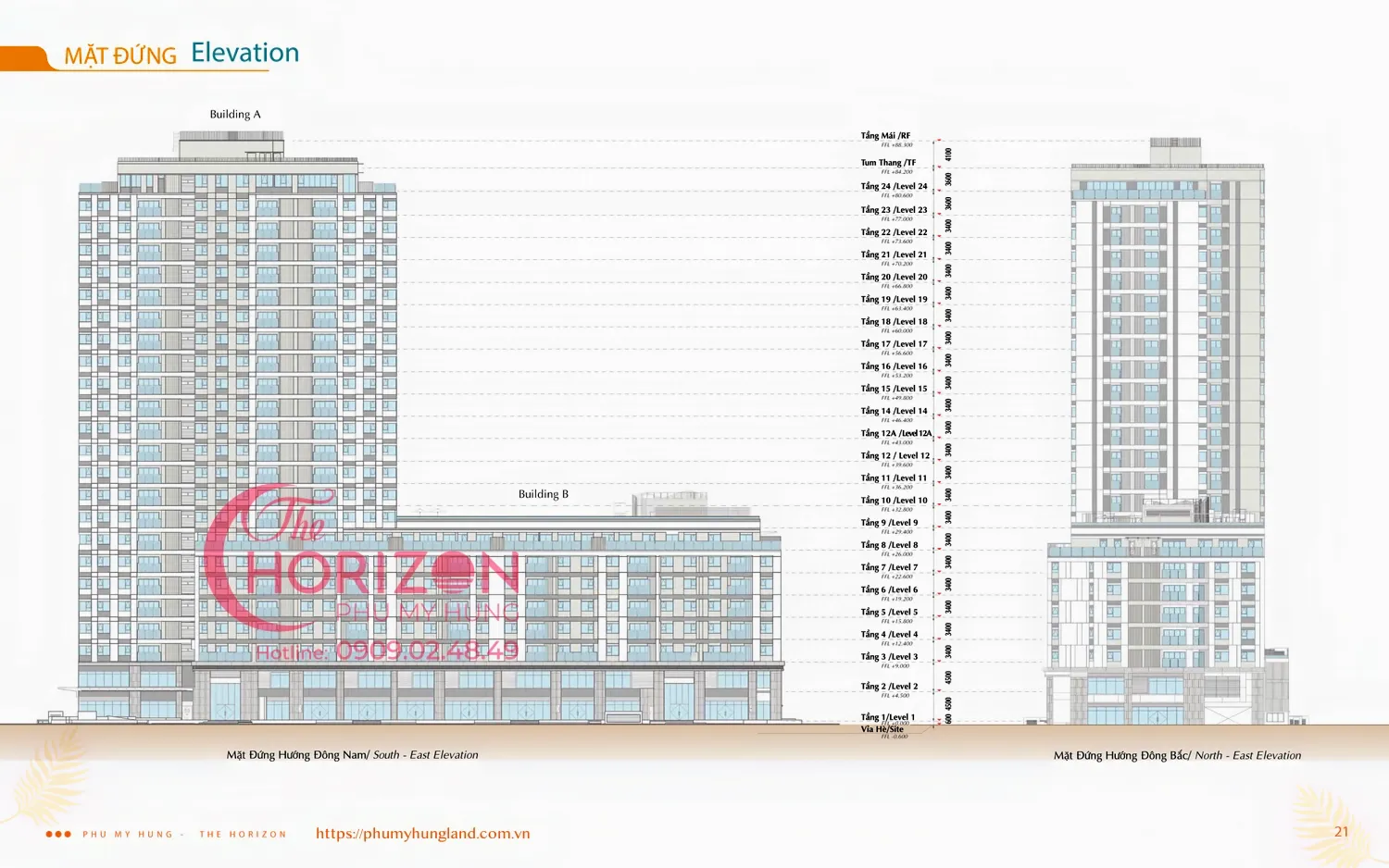 Mặt dựng thiết kế Building A The Horizon