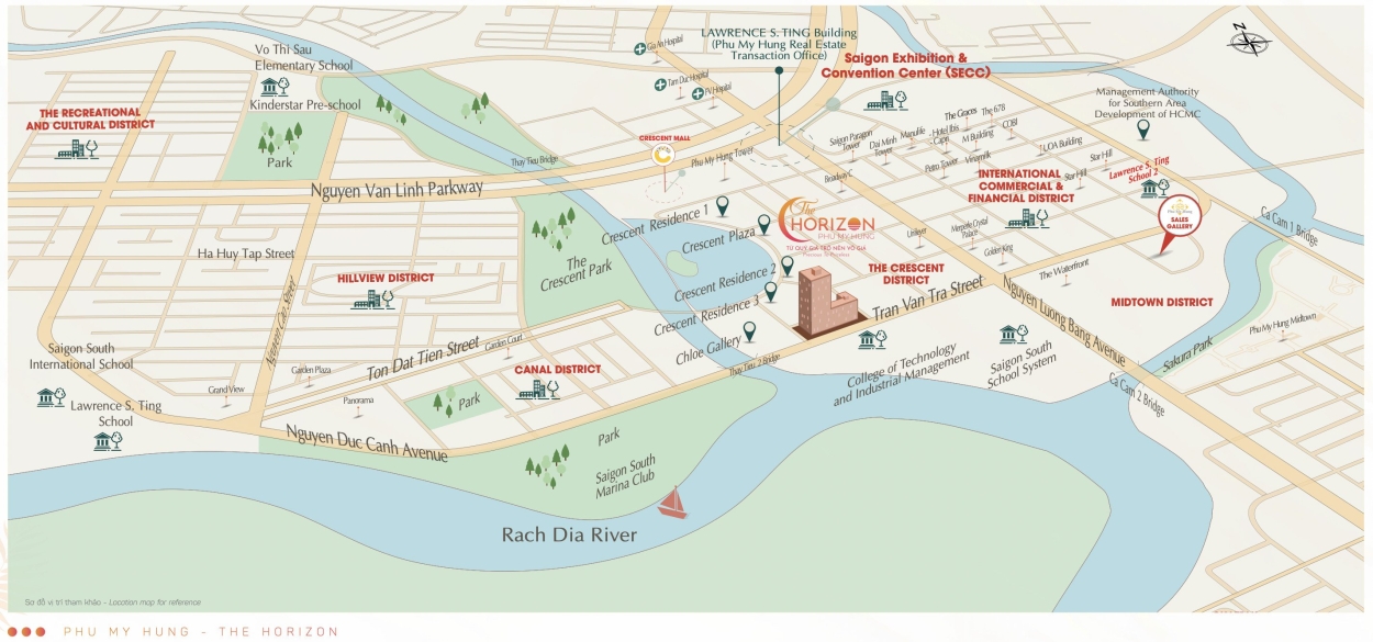 Vị trí dự án The Horizon Hồ Bán Nguyệt Vị trí dự án The Horizon Hồ Bán Nguyệt