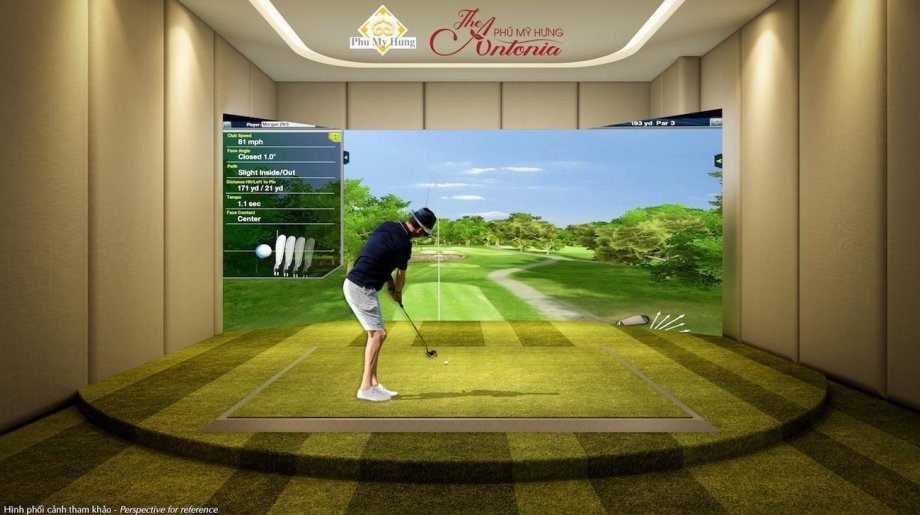 Phòng tập Golf 3D hiện đại dành cho cư dân